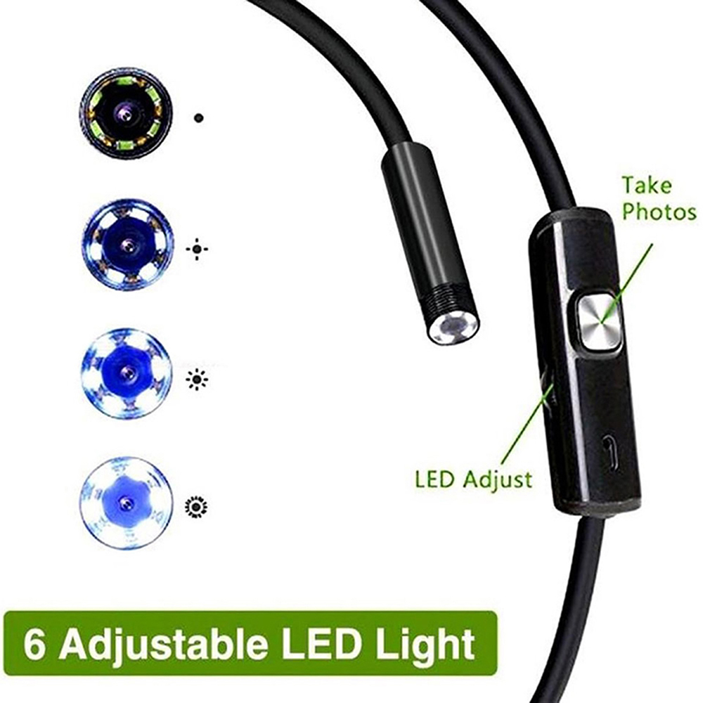 6 LED Light 7mm 1M  Endoscope  - огляд і ціна Drain Snake Flexible