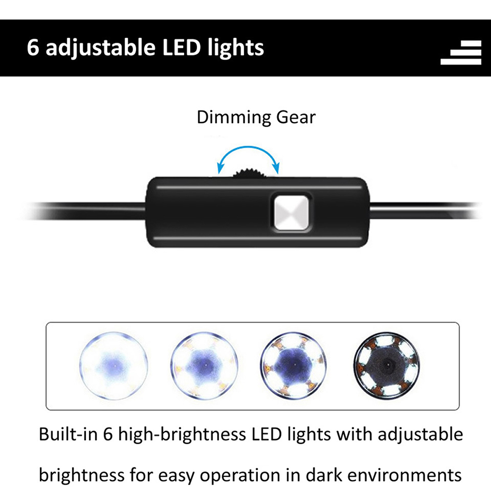6 LED Light 7mm 1M  Endoscope  - огляд і ціна Drain Snake Flexible