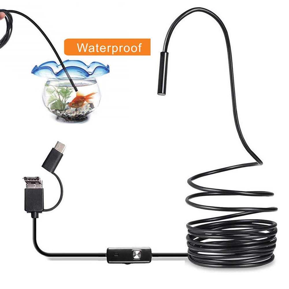 6 LED Light 7mm 1M  Endoscope  - огляд і ціна Drain Snake Flexible