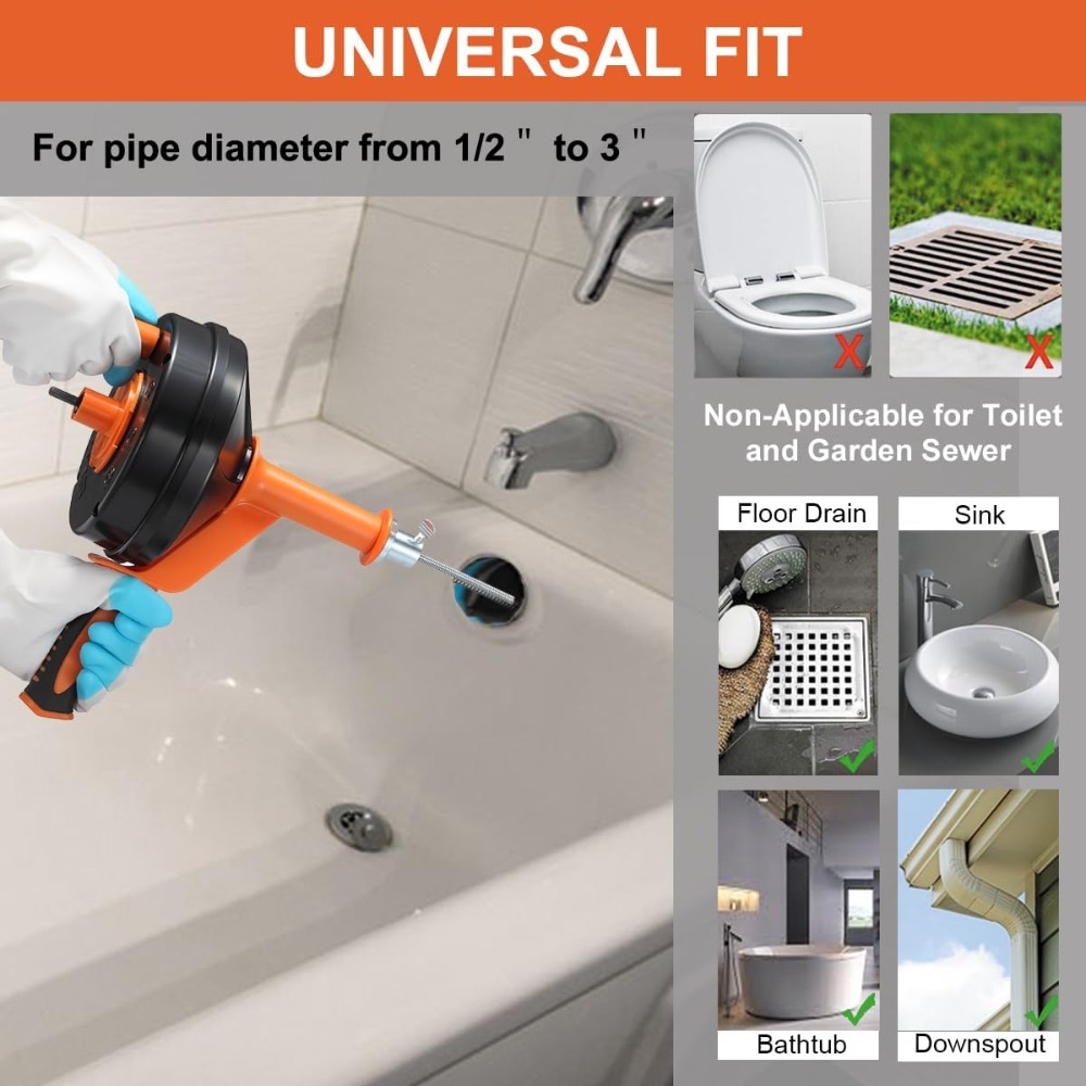 Drain Auger Clog Remover with  - огляд і ціна Drain Snake Flexible
