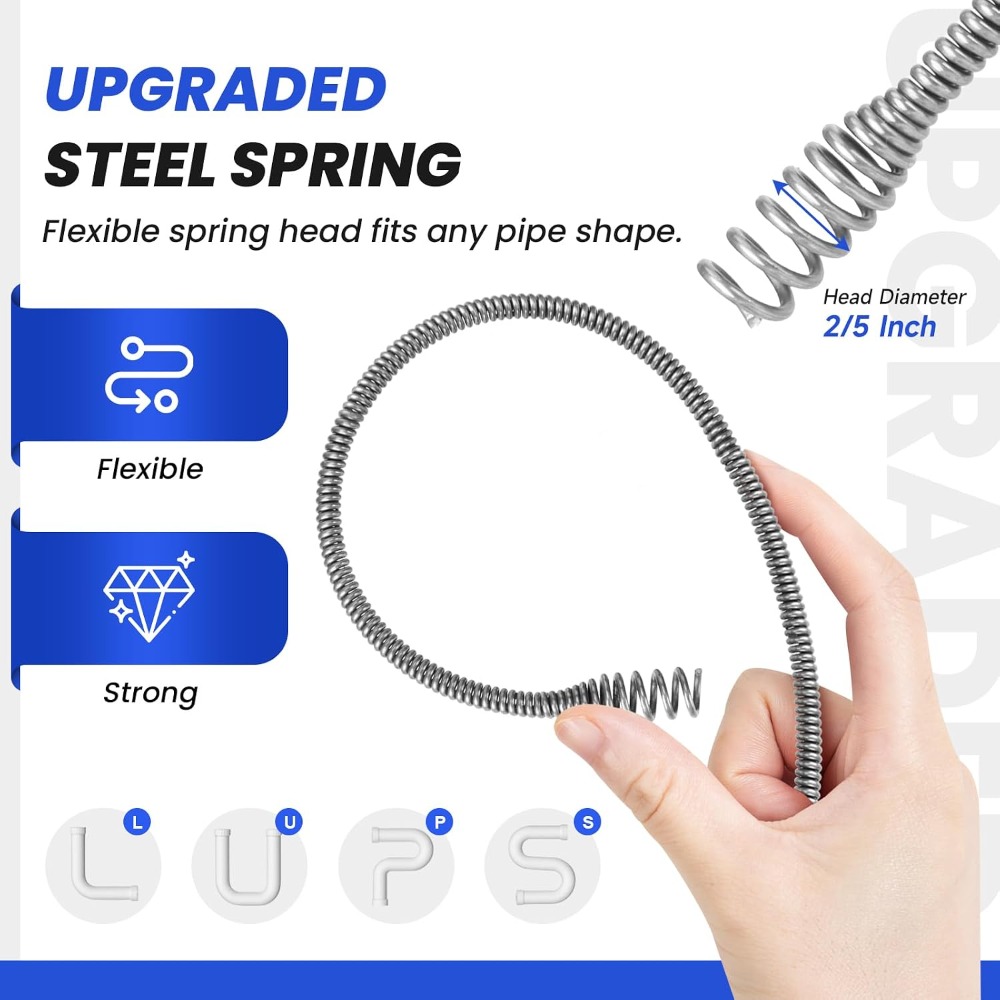 25FT Drain Snake with Drill Ad - огляд і ціна Drain Snake Flexible